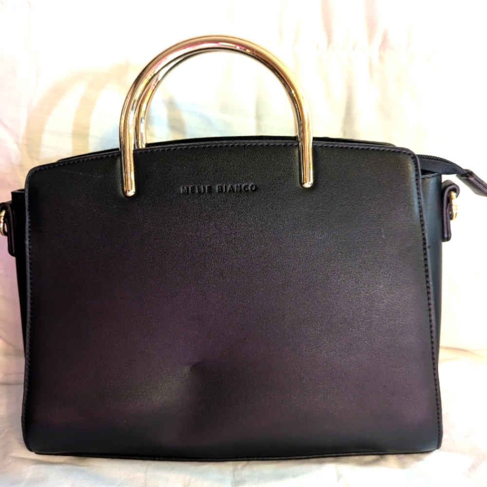 Ladies Melie Bianco Eileen Vegan Leather Satchel Shoulder Bag